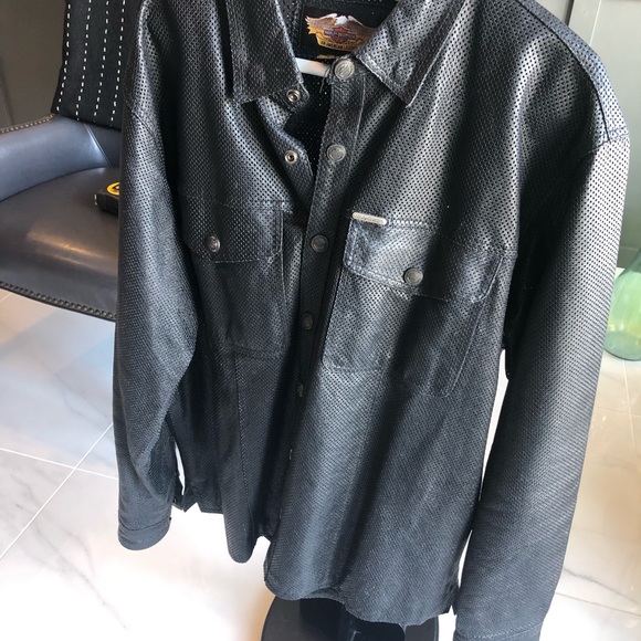 Harley Davidson leather shirt/jacket - Picture 3 of 3